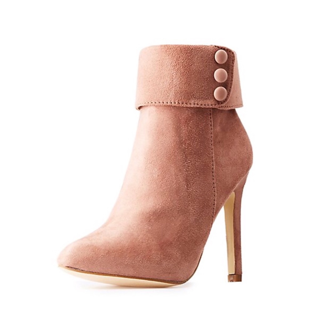 blush pointed toe stiletto bootie